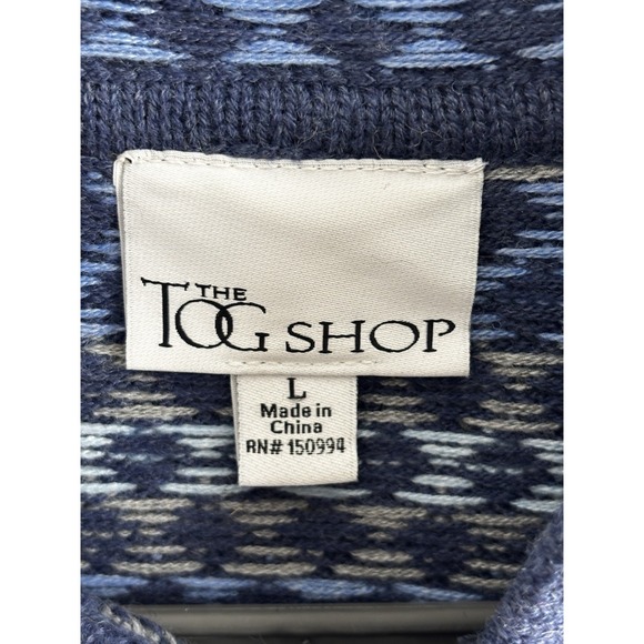 THE TOG SHOP Cardigan Sweater Women Large Bluish Gray Blue Full Zip - Picture 2 of 9